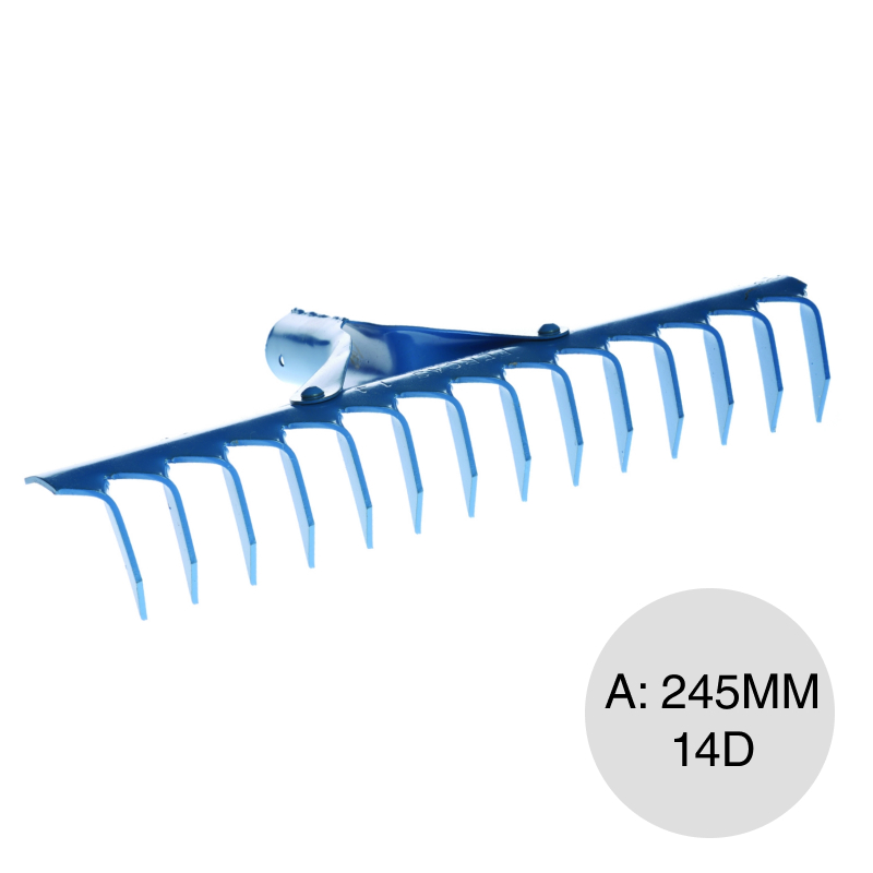 Rastrillo s/arco 14D s/cabo acero 245mm