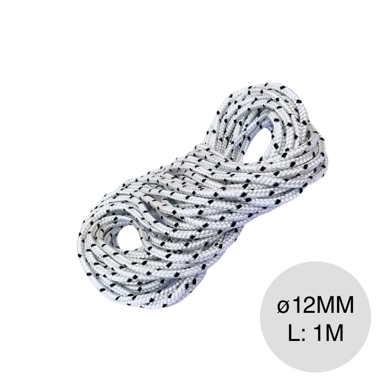 Soga polipropileno blanco y negro ø 12mm x 1m