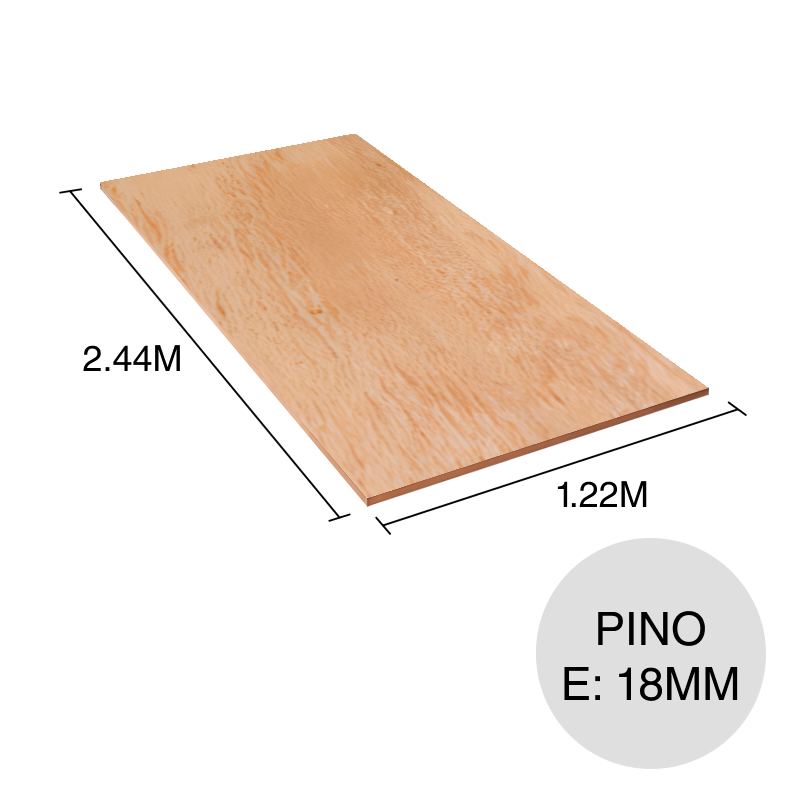 Tablero fenolico calidad industrial pino 18mm x 1.22m x 2.44m