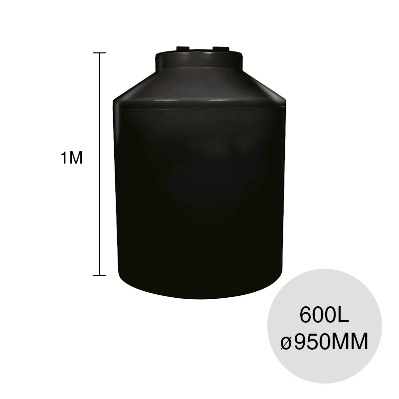 Tanque agua 600l polietileno bicapa ø 950mm x 1m