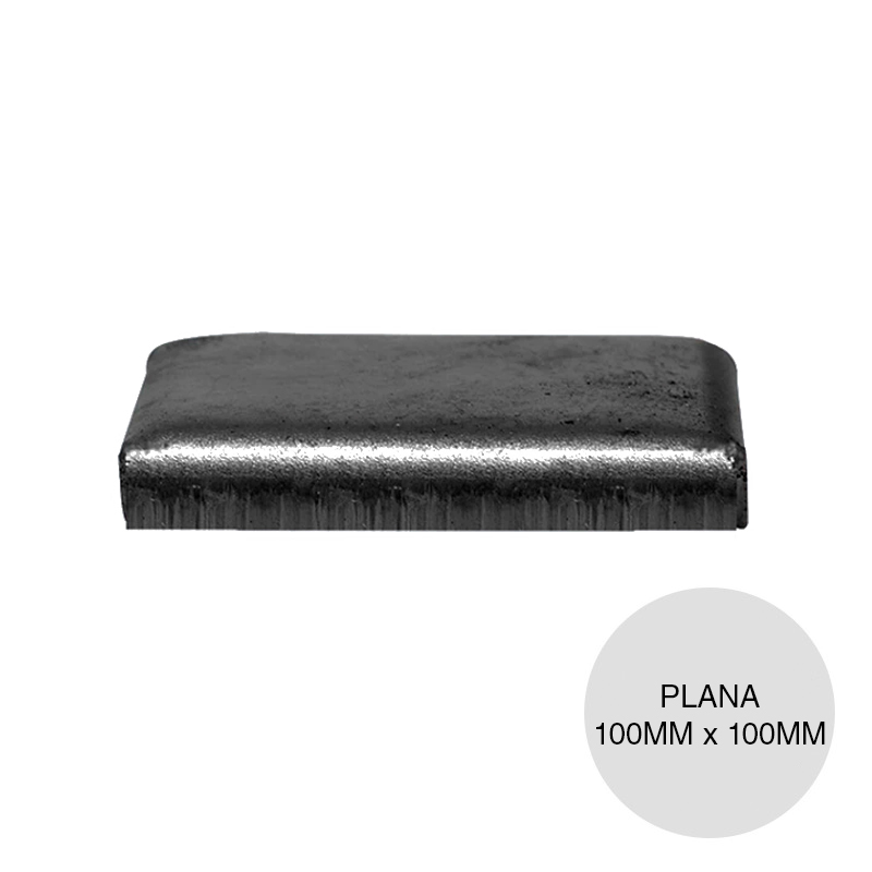 Tapa plana cuadrada chapa 100mm x 100mm