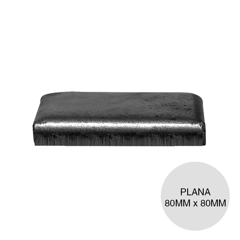 Tapa plana cuadrada chapa 80mm x 80mm