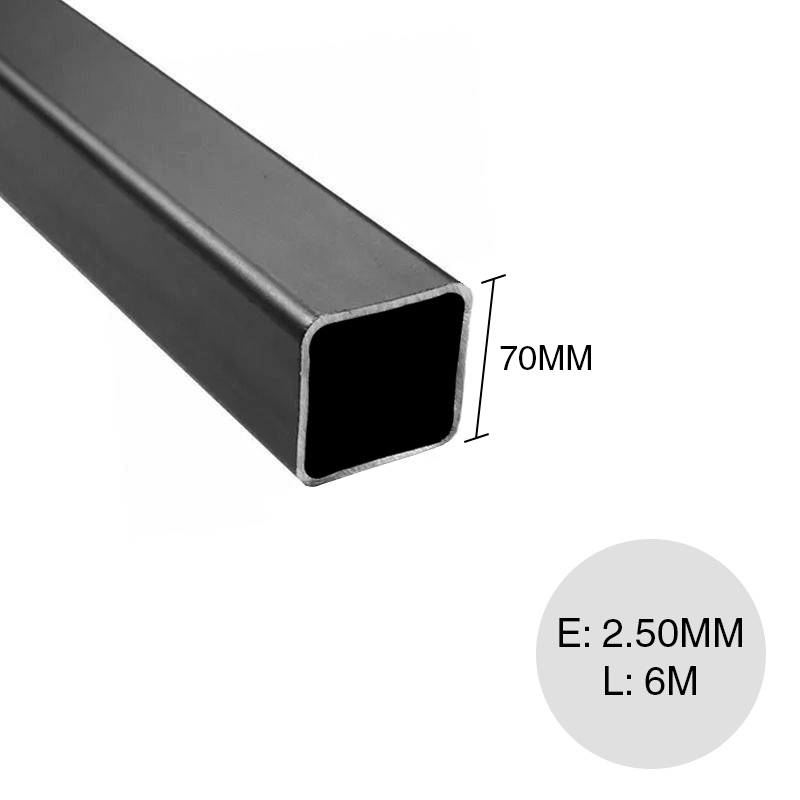 Caño cuadrado estructural 70mm x 70mm x 2.5mm x 6m