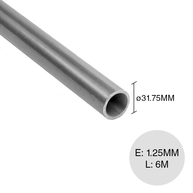 Caño redondo estructural acero 1.25mm x ø 31.75mm - ø 1 1/4" x 6m