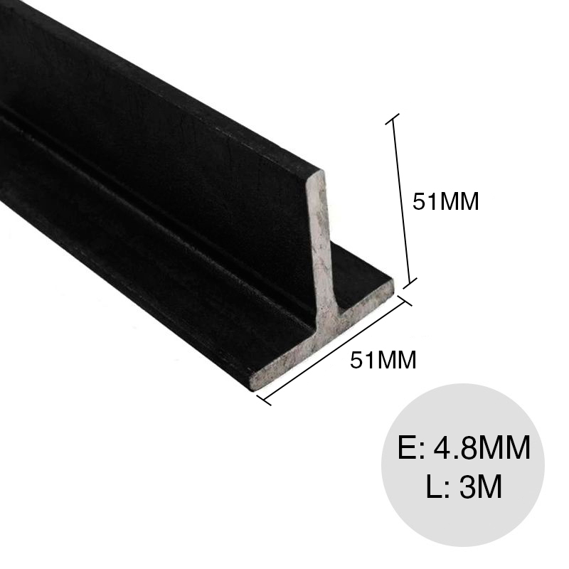 Perfil T acero laminado en caliente 3m x 2" x 3/16"