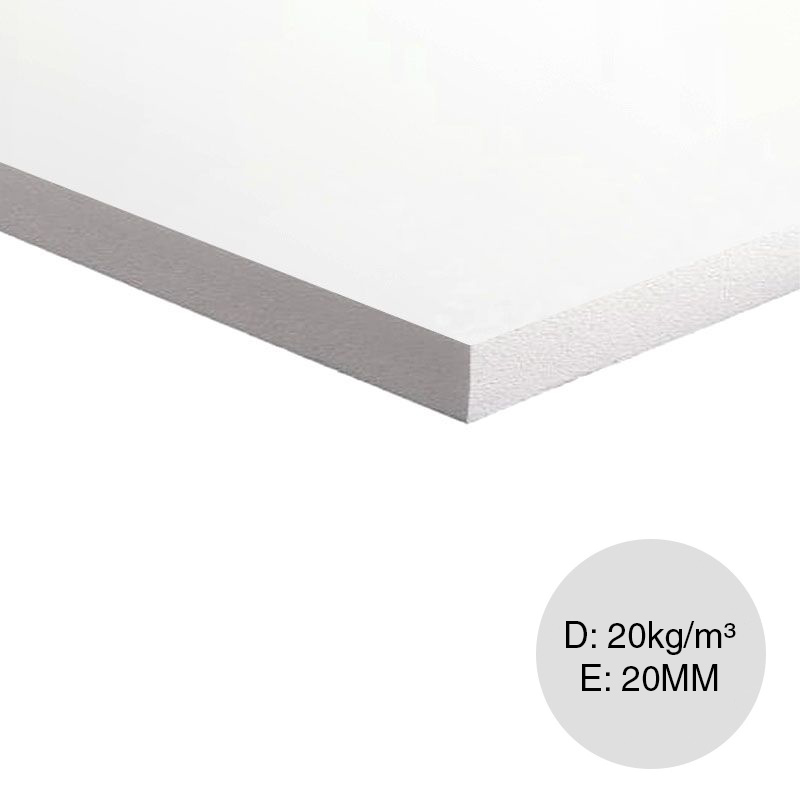 Placa aislante termico acustico EPS densidad 20kg/m³ 20mm x 1m x 2m