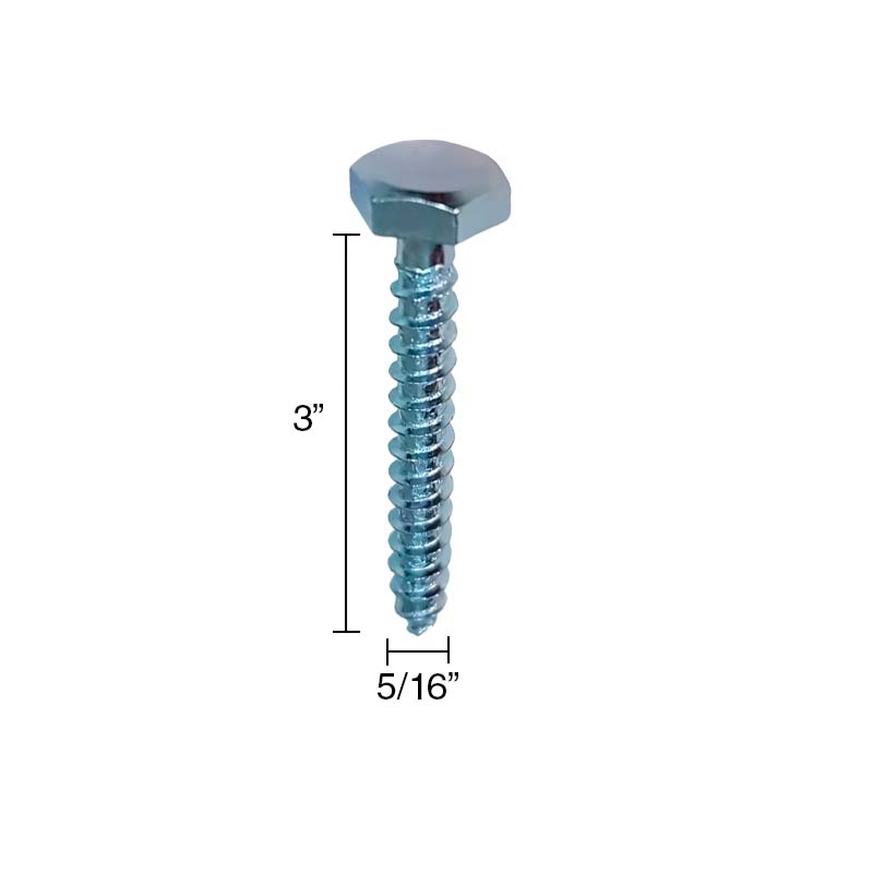 Tirafondo cabeza hexagonal acero zincado 5/16" x 3"