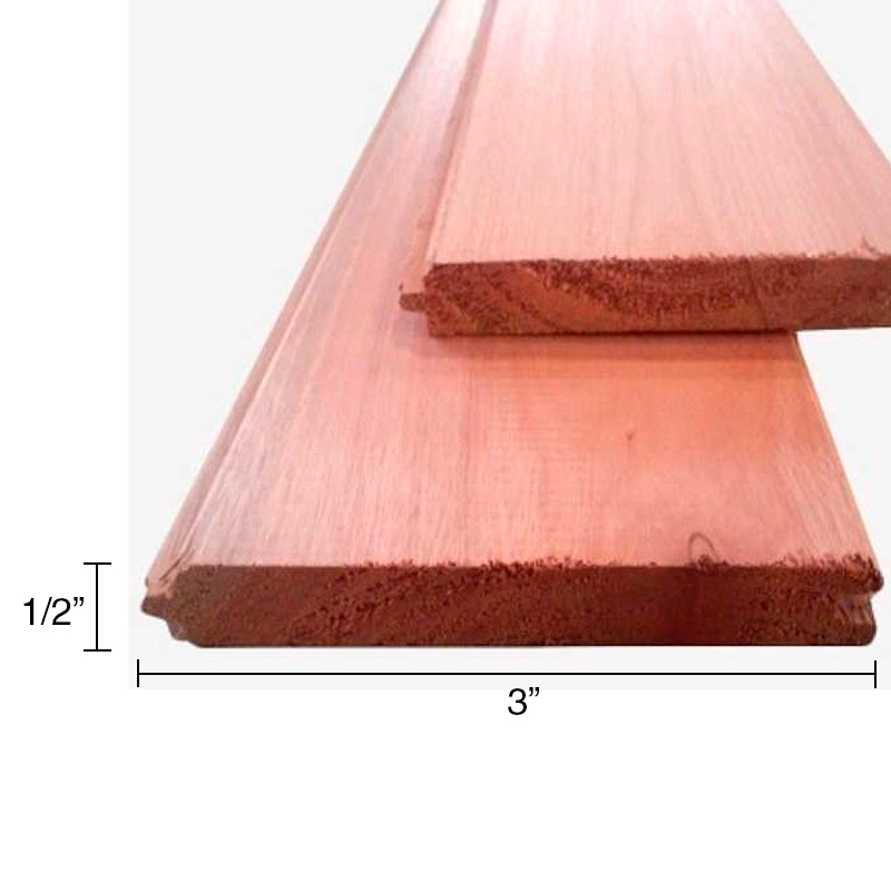 Tabla machimbre Premium eucaliptus saligne 1/2" x 3" x 2.75m