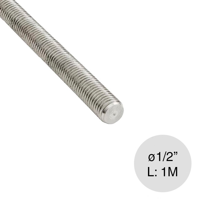 Varilla roscada acero zincado ø 1/2'' x 1m