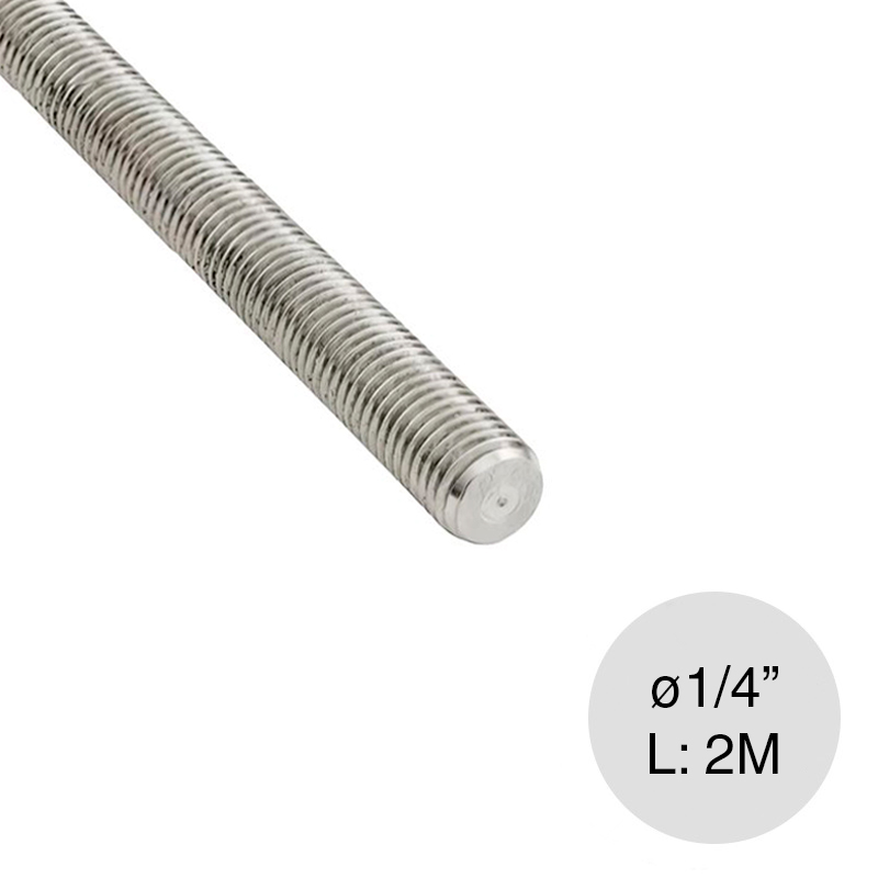 Varilla roscada acero zincado ø 1/4'' x 2m