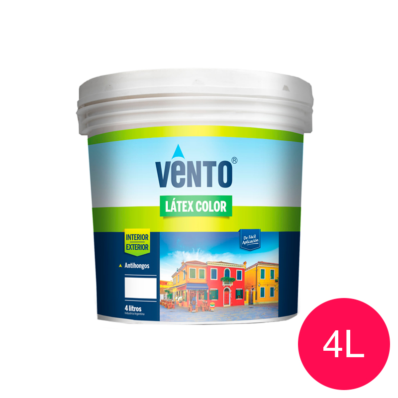 Pintura latex acrilica Color exterior interior rojo balde x 4l