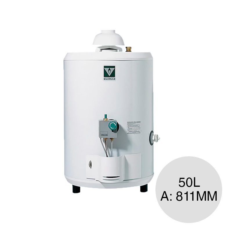 Termotanque conexion superior gas natural y licuado de petroleo 50l ø 496mm x 811mm