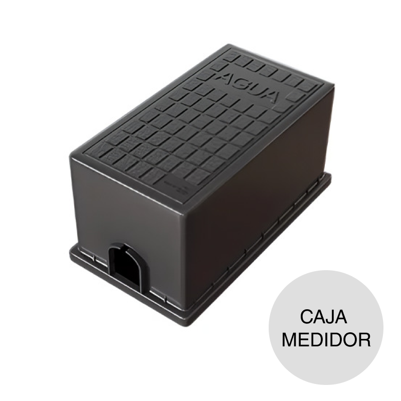 Caja vereda domiciliaria p/medidor de agua polipropileno 400mm x 200mm x 180mm