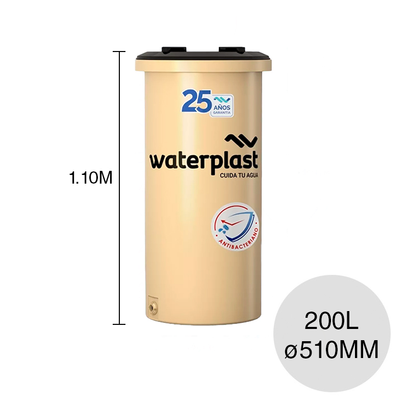 Tanque agua 200l Ultradelgado tricapa polietileno ø 510mm x 1.10m