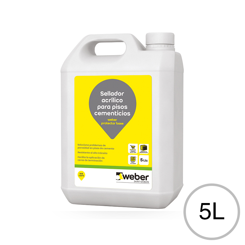 Sellador acrilico pisos Weber Protector Base incoloro brillante bidon x 5l