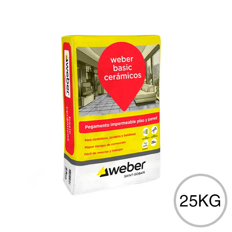 Pegamento impermeable Basic Ceramicos interior bolsa x 25kg