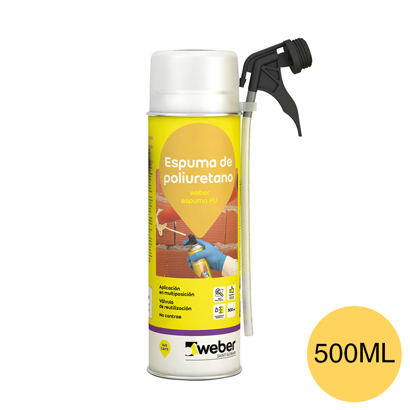 Espuma poliuretano expansiva Weber espuma PU aerosol x 500ml