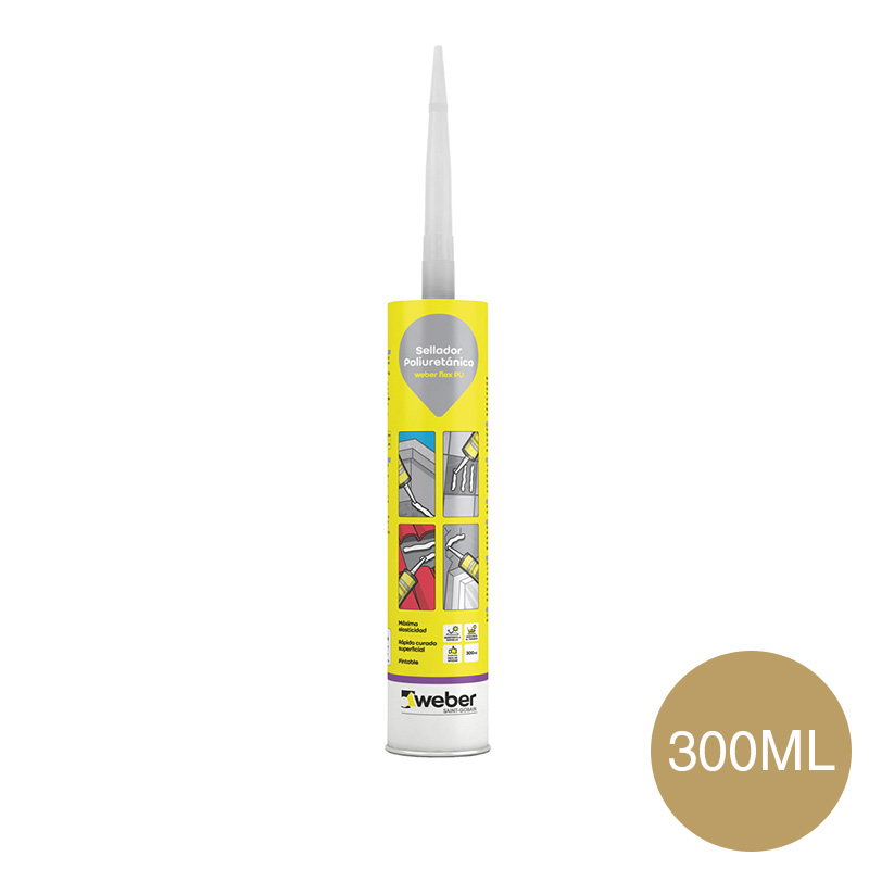 Sellador adhesivo juntas poliuretano Weber Flex PU exterior interior medano cartucho x 300ml