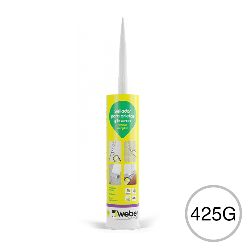 Sellador grietas y fisuras acrilico Weber Acrylfix blanco 425gr