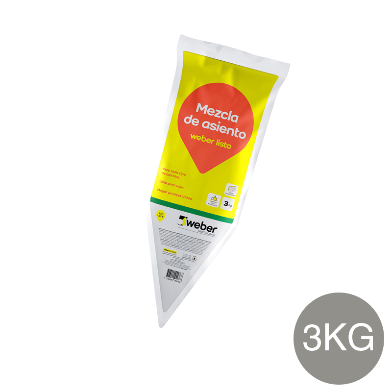 Mortero asiento Weber listo para usar gris sachet x 3kg