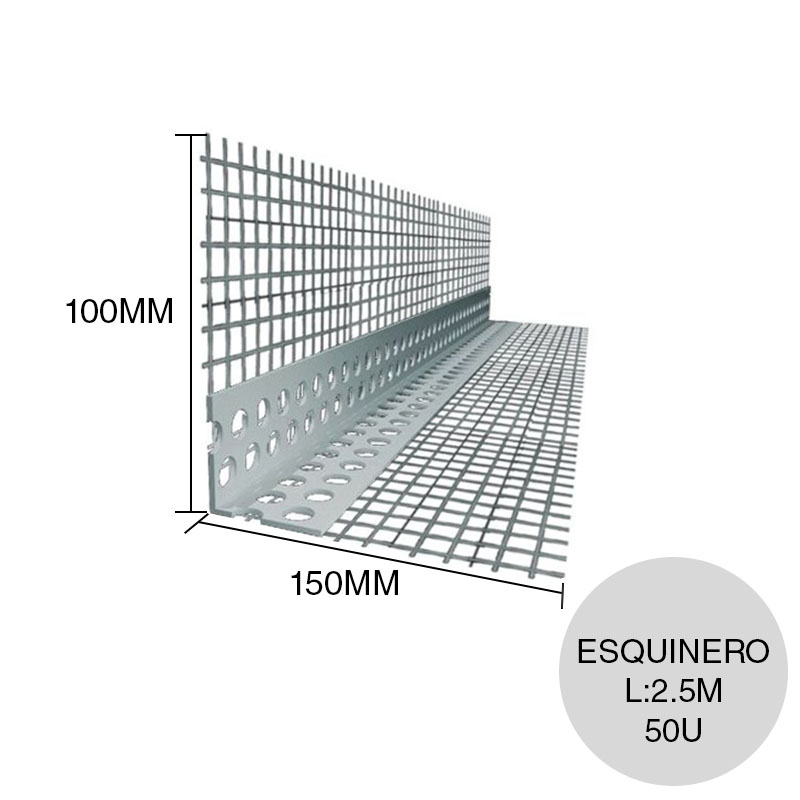Cantonera PVC con malla 10mm x 15mm x 2.5m