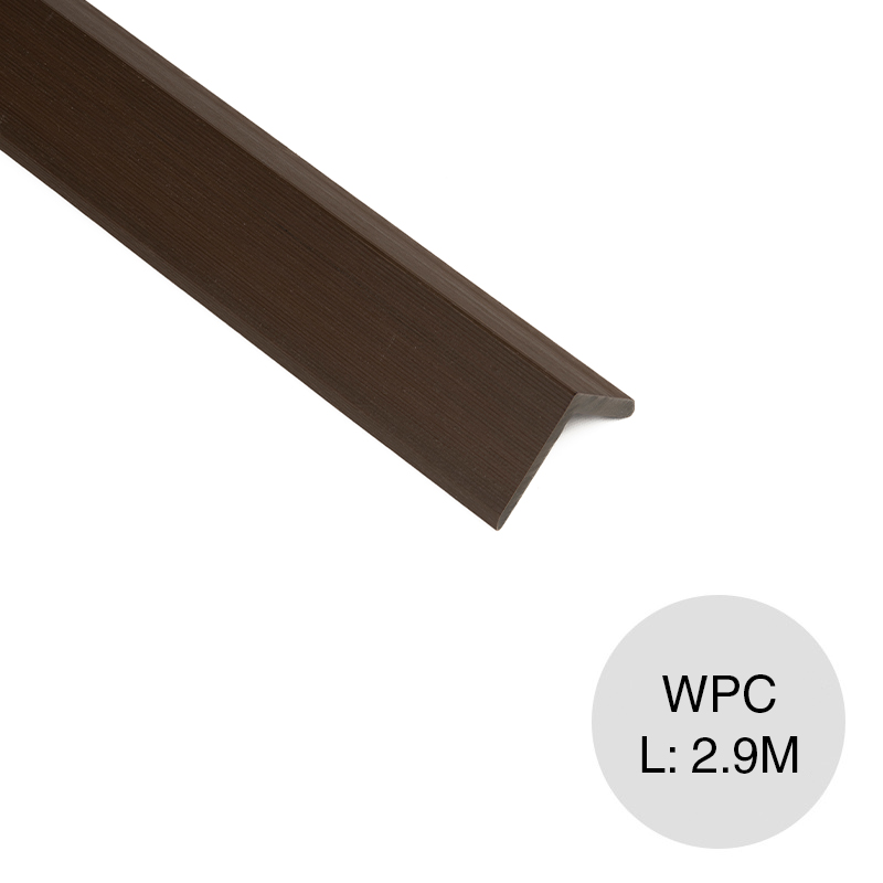 Perfil L WPC exterior pecan 50mm x 50mm x 2.9m
